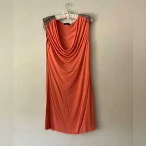 || PEACH SUMMER DRESS || COWL NECK MINI DRESS ||